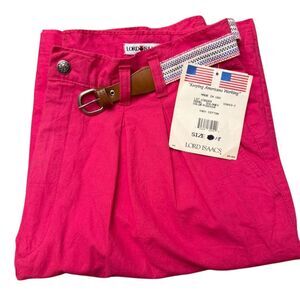 Vintage Lord Isaacs Women's High Waist Fuchsia Pink Shorts w/ Belt Size 18